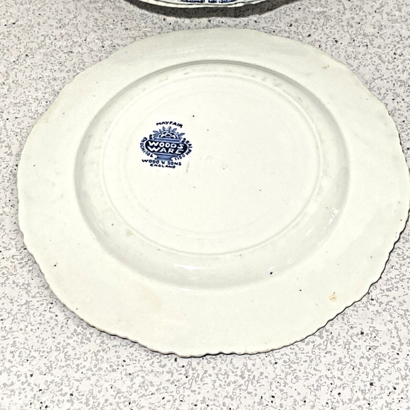 Vintage Woods Ware Made in England porcelain Mayfair salad plates set of 4 - Picture 3 of 6